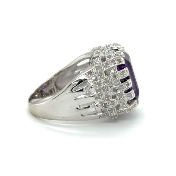 Estate White Gold Amethyst & Diamond Ring Image 2 Georgetown Jewelers Wood Dale, IL