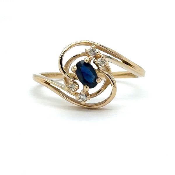 Estate Yellow Gold Ladies Sapphire & Diamond Ring Georgetown Jewelers Wood Dale, IL