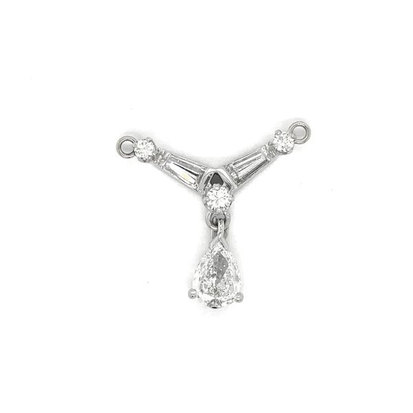Estate Pear, Round & Baguette Diamond Split Pendant Georgetown Jewelers Wood Dale, IL