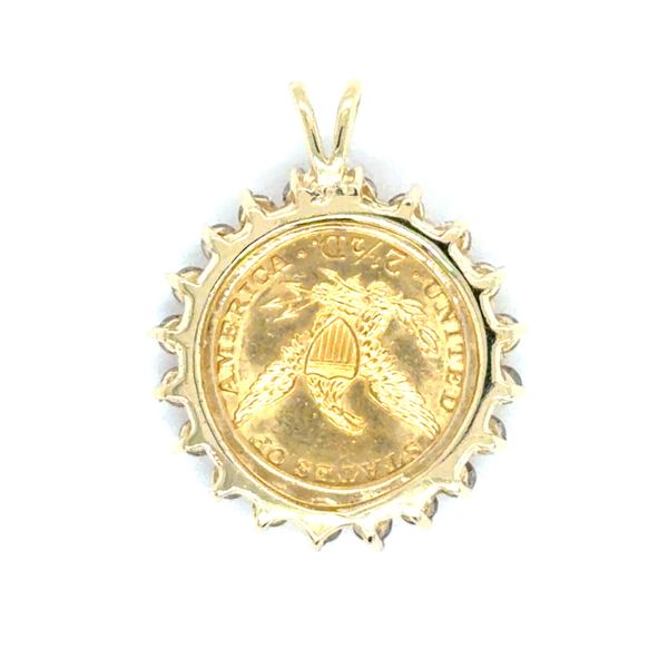 Estate 1907 Gold Coin with Diamond Bezel Pendant Image 2 Georgetown Jewelers Wood Dale, IL