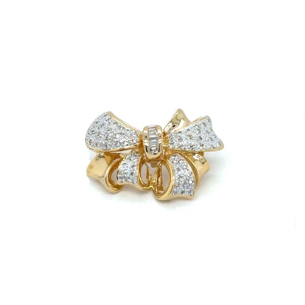 Estate Yellow Gold Bow Diamond Slide Pendant Georgetown Jewelers Wood Dale, IL