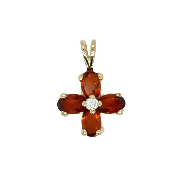 Estate Citrine & Diamond Flower Pendant Georgetown Jewelers Wood Dale, IL