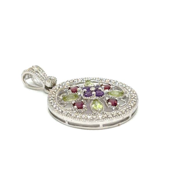 Estate Gold Multi Gemstone Pendant Image 2 Georgetown Jewelers Wood Dale, IL