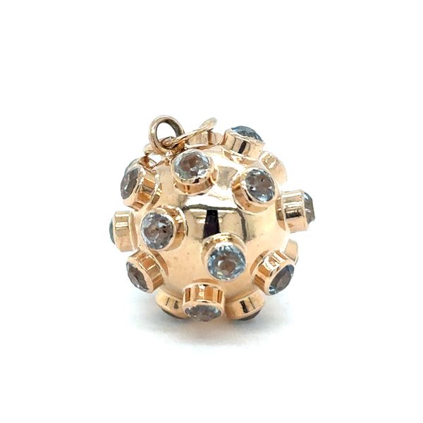Estate 18K Yellow Gold Aquamarine Sputnik Charm Georgetown Jewelers Wood Dale, IL