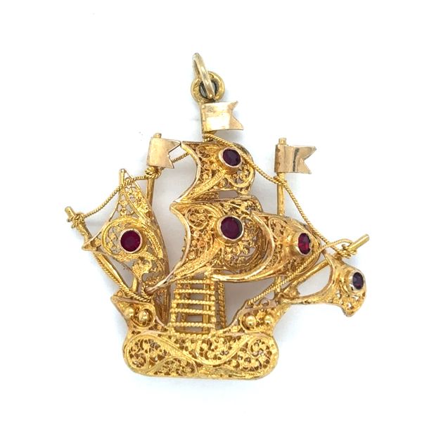 Estate 18K Yellow Gold Sailing Ship Charm Georgetown Jewelers Wood Dale, IL