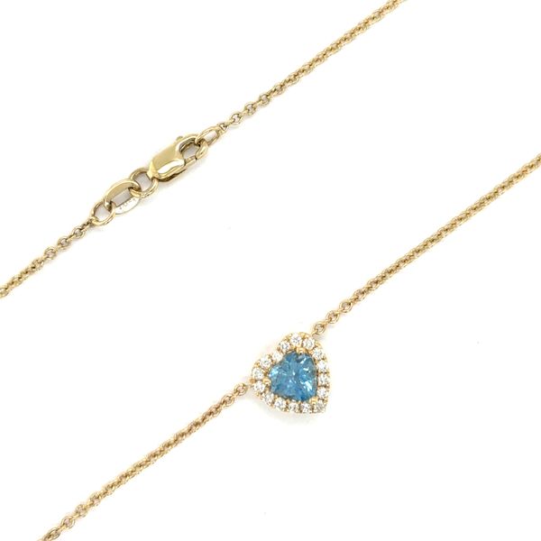 Estate 14K Yellow Gold Aquamarine & Diamond Necklace Georgetown Jewelers Wood Dale, IL
