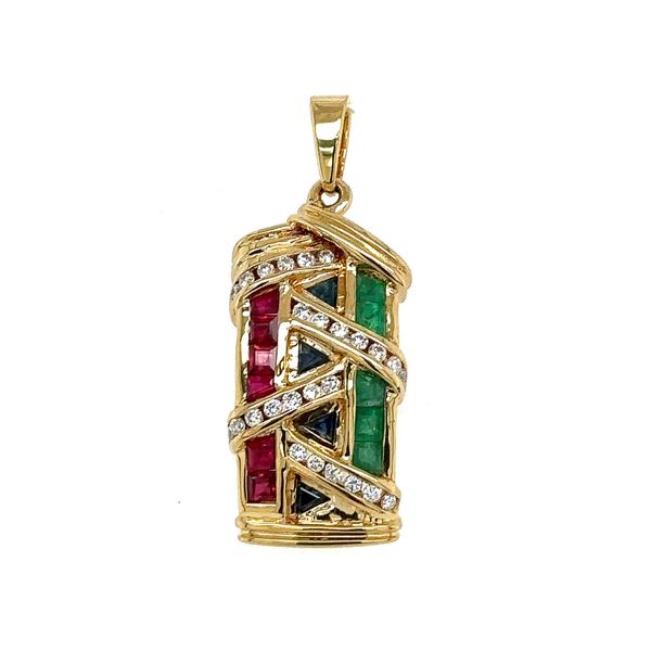Estate LEVIAN Sapphire Ruby Emerald Diamond Pendant Georgetown Jewelers Wood Dale, IL