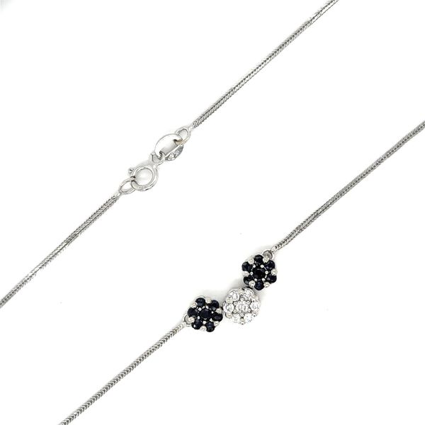 Estate White Gold Sapphire & Diamond Necklace Image 2 Georgetown Jewelers Wood Dale, IL