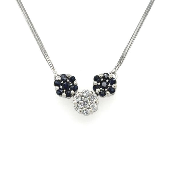 Estate White Gold Sapphire & Diamond Necklace Georgetown Jewelers Wood Dale, IL