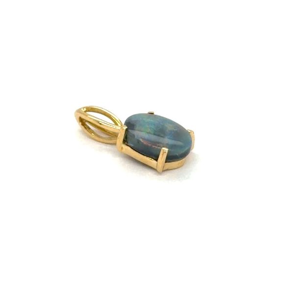 Estate Yellow Gold Black Opal Pendant Image 2 Georgetown Jewelers Wood Dale, IL
