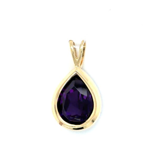 Estate Yellow Gold Amethyst Bezel Pendant Georgetown Jewelers Wood Dale, IL