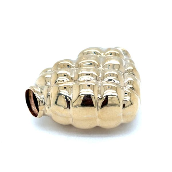 Estate 14K Yellow Gold Quilted Puff Heart Slide Pendant Image 2 Georgetown Jewelers Wood Dale, IL