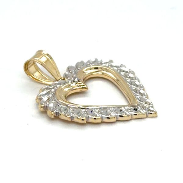 Estate 14K Two-Tone Gold Open Heart Pendant Image 2 Georgetown Jewelers Wood Dale, IL