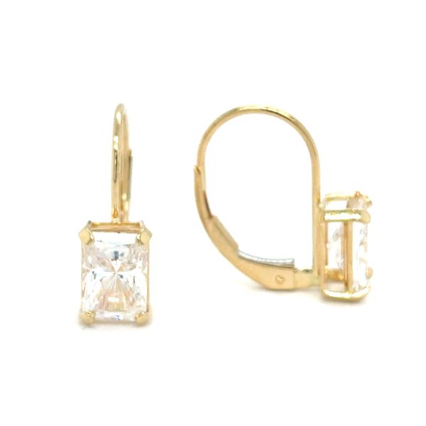 Estate Radiant Cut CZ Leverback Earrings Georgetown Jewelers Wood Dale, IL