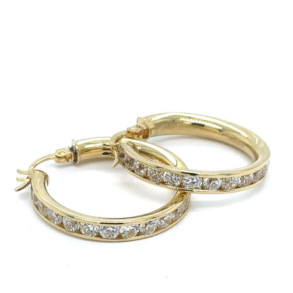 Estate CZ Hoop Earrings Image 2 Georgetown Jewelers Wood Dale, IL