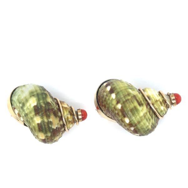 Estate D'Arezzo Turbo Shell Non-pierced Earrings Image 2 Georgetown Jewelers Wood Dale, IL