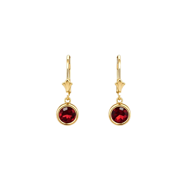 Estate Garnet Drop Leverback Earrings Georgetown Jewelers Wood Dale, IL