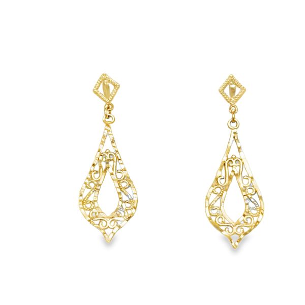 Estate 14K Yellow Gold Diamond Cut Earrings Georgetown Jewelers Wood Dale, IL