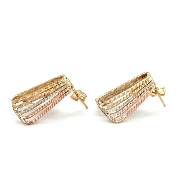 Estate 14K Tri Color Gold Earrings Image 2 Georgetown Jewelers Wood Dale, IL