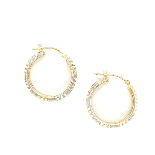 Estate 14K Two-Tone Gold Hoop Earrings Image 2 Georgetown Jewelers Wood Dale, IL