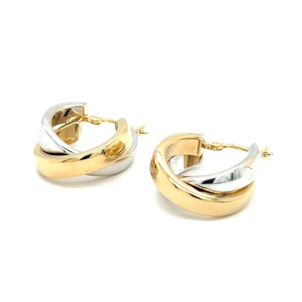 Estate Two-Tone Gold Hoop Earrings Image 2 Georgetown Jewelers Wood Dale, IL