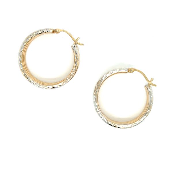 Estate Two-Tone Gold Hoop Earring Image 2 Georgetown Jewelers Wood Dale, IL