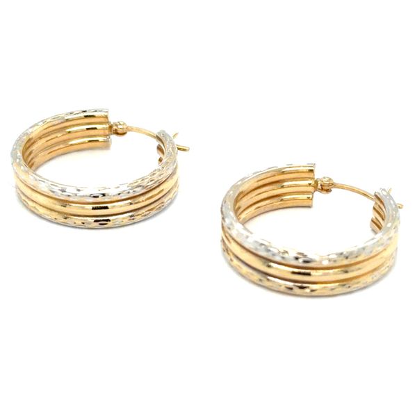 Estate Two-Tone Gold Hoop Earring Georgetown Jewelers Wood Dale, IL