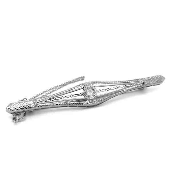 Estate 18K White Gold Diamond Brooch - Specially Priced Georgetown Jewelers Wood Dale, IL