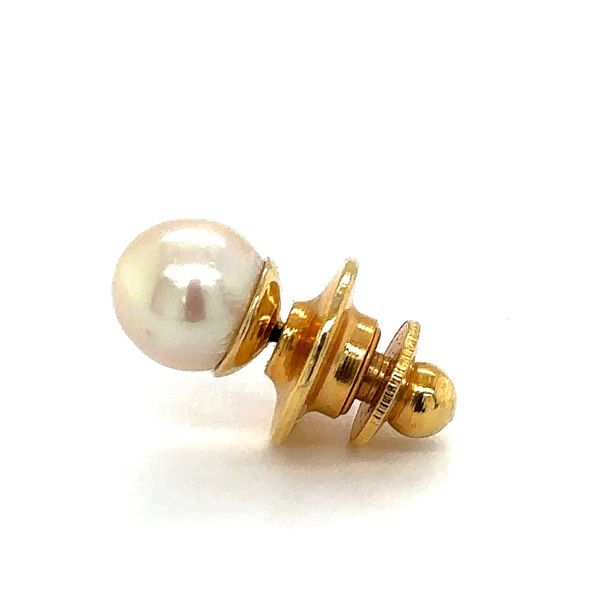 Estate 14K Yellow Gold Pearl Tie Tac Image 2 Georgetown Jewelers Wood Dale, IL