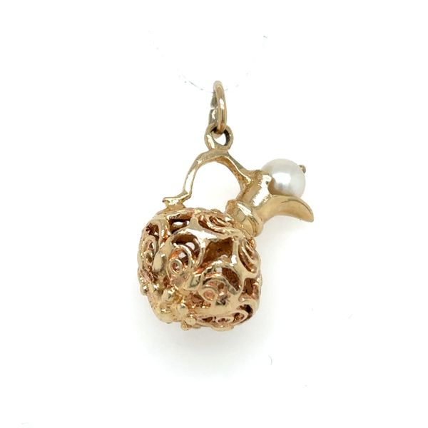 Estate 14K Yellow Gold Oil Bottle Charm with Pearl Georgetown Jewelers Wood Dale, IL