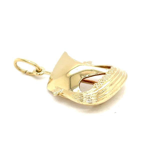 Estate 14K Yellow Gold Small Viking Ship Charm Image 2 Georgetown Jewelers Wood Dale, IL