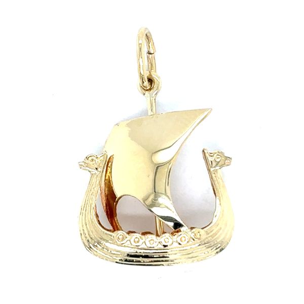 Estate 14K Yellow Gold Small Viking Ship Charm Georgetown Jewelers Wood Dale, IL