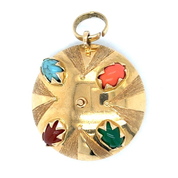 Estate 18K Yellow Gold Enamel Roulette Wheel Charm Image 2 Georgetown Jewelers Wood Dale, IL