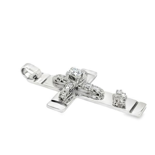 Estate Sterling Silver Diamond Cross Image 2 Georgetown Jewelers Wood Dale, IL