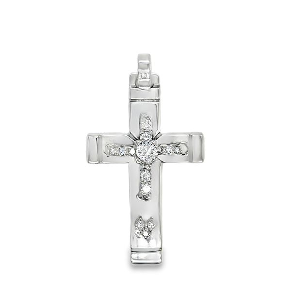 Estate Sterling Silver Diamond Cross Georgetown Jewelers Wood Dale, IL