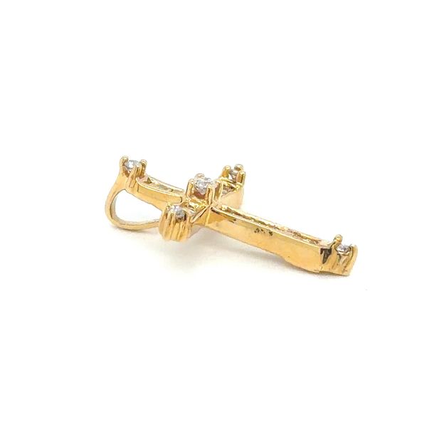 Estate Yellow Gold Diamond Cross Image 2 Georgetown Jewelers Wood Dale, IL