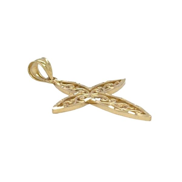 Estate 14K Yellow Gold Filgree Cross Image 2 Georgetown Jewelers Wood Dale, IL