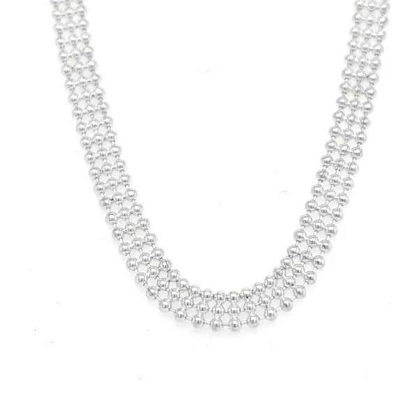 Estate Silver Triple Strand Bead Necklace Image 2 Georgetown Jewelers Wood Dale, IL