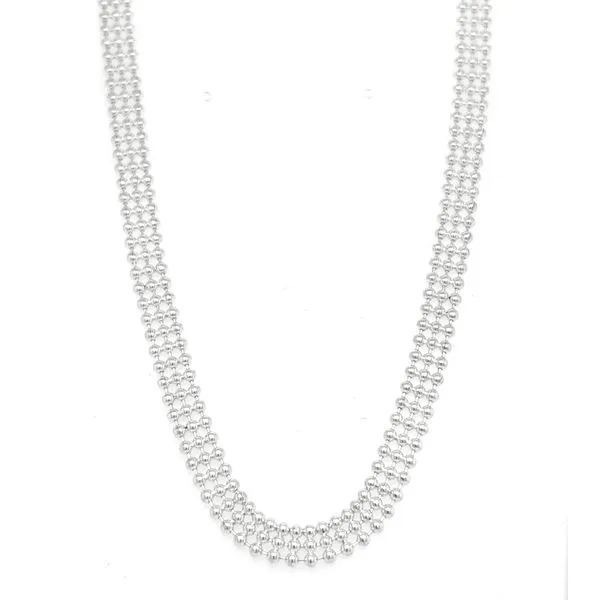 Estate Silver Triple Strand Bead Necklace Georgetown Jewelers Wood Dale, IL