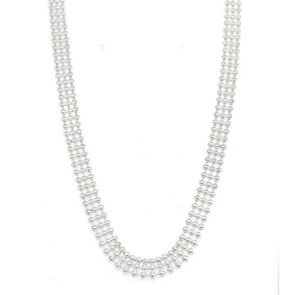 Estate Sterling Silver Triple Strand Bead Necklace 16\