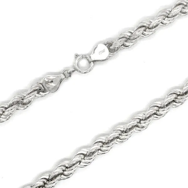 Estate Silver Hollow Rope Chain 36\