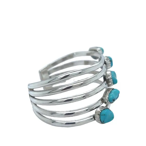 Estate Silver Turquoise Cuff Bracelet