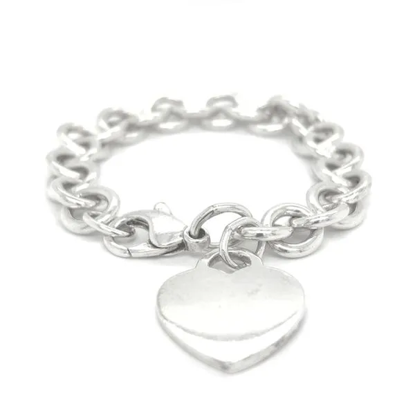 Estate Sterling Silver Tiffany Replica Heart Bracelet Image 2 Georgetown Jewelers Wood Dale, IL