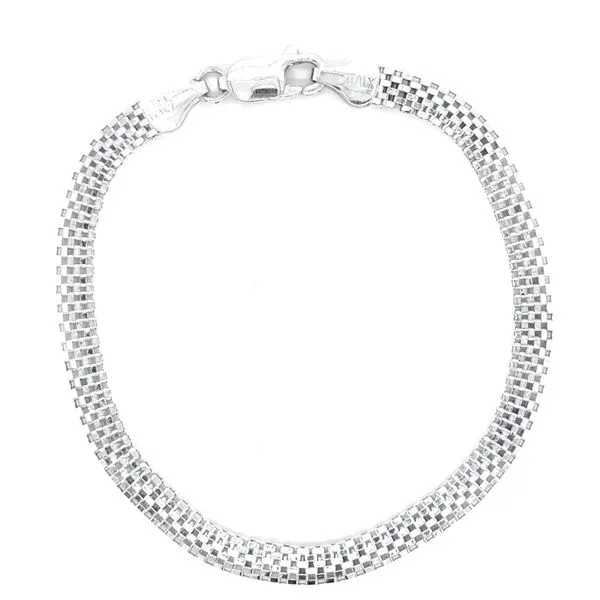 Estate Sterling Silver Hollow Mesh Bracelet 8