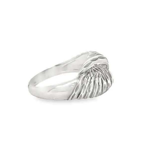 Estate Sterling Silver Diamond Cut Shrimp Style Ring