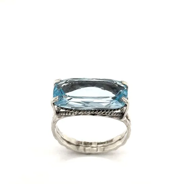 Estate Silver Blue Topaz Ring