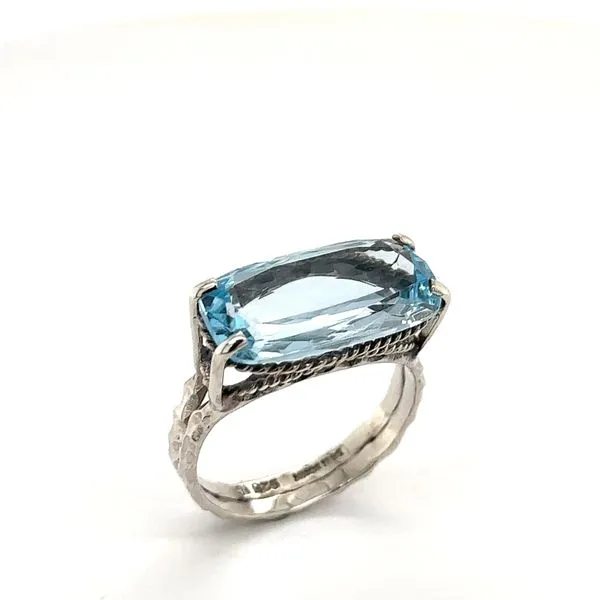 Estate Silver Blue Topaz Ring
