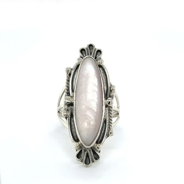 Estate Silver Mother of Pearl Ring