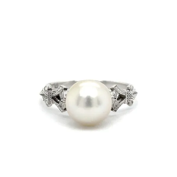 Estate Silver Pearl Ring