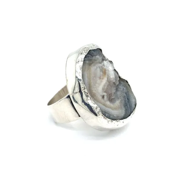 Estate Sterling Silver Gray Drusy Quartz Ring Image 2 Georgetown Jewelers Wood Dale, IL